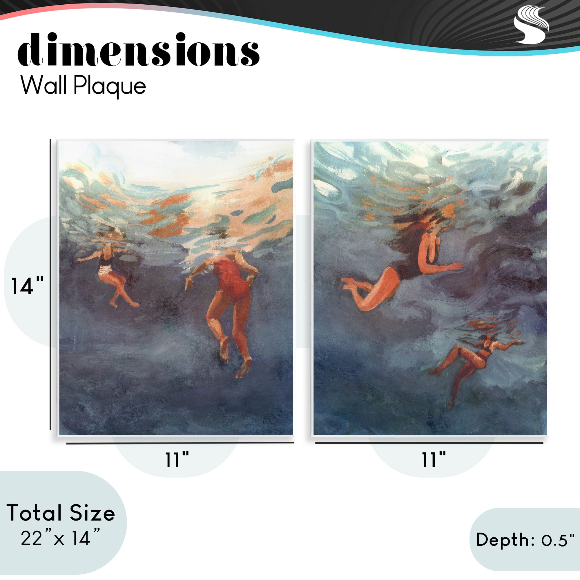 Stupell Industries Swimming Summer's Dance 2 Piece Wall Plaque Art Set, design by Victoria Barnes
