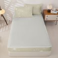 thumbnail image 4 of Manfei Twinkling Stars Print Zipper Queen Comforter Set with Fitted Sheet and 2 Pillowcases,Sprinkle Print Zipper Bedding Set,Beige White,Light Gray Reversible,4pcs, 4 of 8