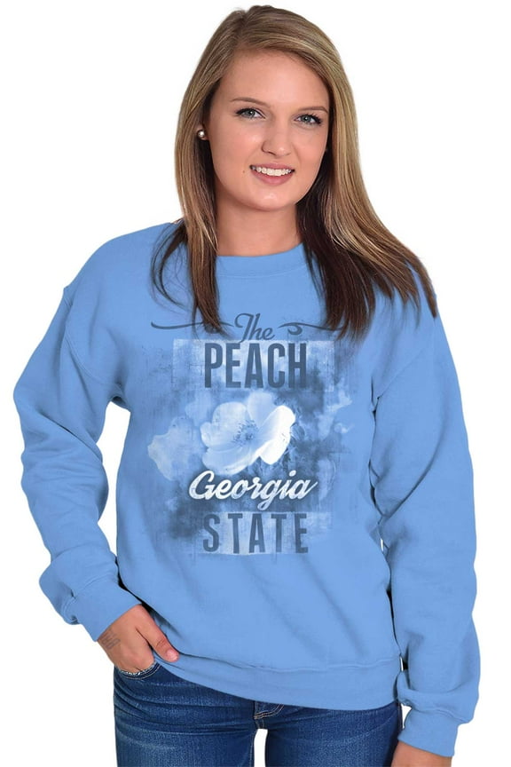 Georgia Cute State Flower Souvenir Women Plus Size Crewneck Sweatshirt Brisco Brands 3X