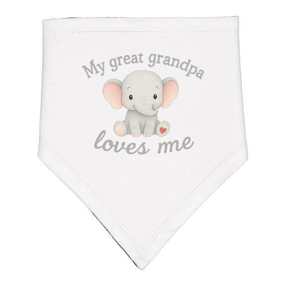 Inktastic My Great Grandpa Loves Me Elephant Baby Bandana Bib