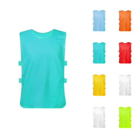 Boys Girls Scrimmage Training Vests Soccer Bibs Sports Pinnies Team Practice Vests with Resistance Bands