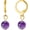 Amethyst Yellow Gold, variant on Healing Natural Stone Earrings for Women Real Crystal Turquoise Moonstone Lapis Lazuli Amethyst Black Obsidian Ball Drop Dangle Hoop Earring Gemstone Jewelry for Women[x2731]