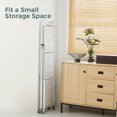 thumbnail image 6 of 4 Tier Foldable Storage Shelves with Wheels, Large Capacity Shelving Unit, Freestanding Metal Wire Shelf Rack, No Assembly Organizer Rack for Garage Kitchen, Basement, Pantry(White), 6 of 8