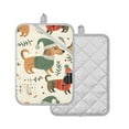 thumbnail image 2 of Oven Mitts 2 Pcs Pot Holders Sets Heat Resistant Hot Pads for Kitchen Cooking Baking 7"x9.8" Dachshunds Dog with Sweater and Hat, 2 of 7