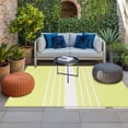 thumbnail image 2 of Yellow White Stripe Outdoor Rug for Patio/Deck/Porch, Non-Slip Large Area Rug 4 x 6 Ft, Modern Rustic Vertical Striped Indoor Outdoor Rugs Washable Area Rugs, Reversible Camping Rug Carpet Runner, 2 of 8