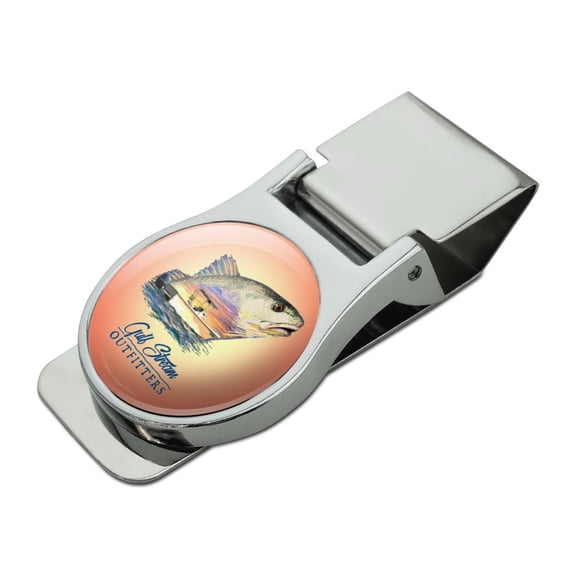 Gulf Stream Outfitters Red Snapper Redfish Ocean Fishing Satin Chrome Plated Metal Money Clip