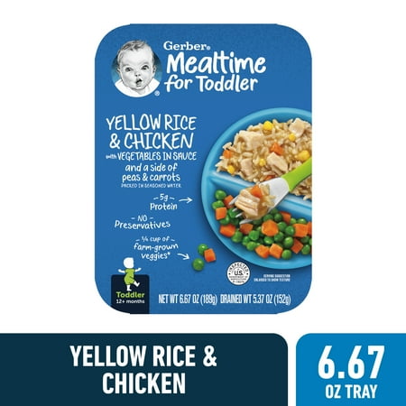 Gerber Toddler Food Baby Food, Yellow Rice & Chicken with Vegetables in Sauce, 6.6 oz