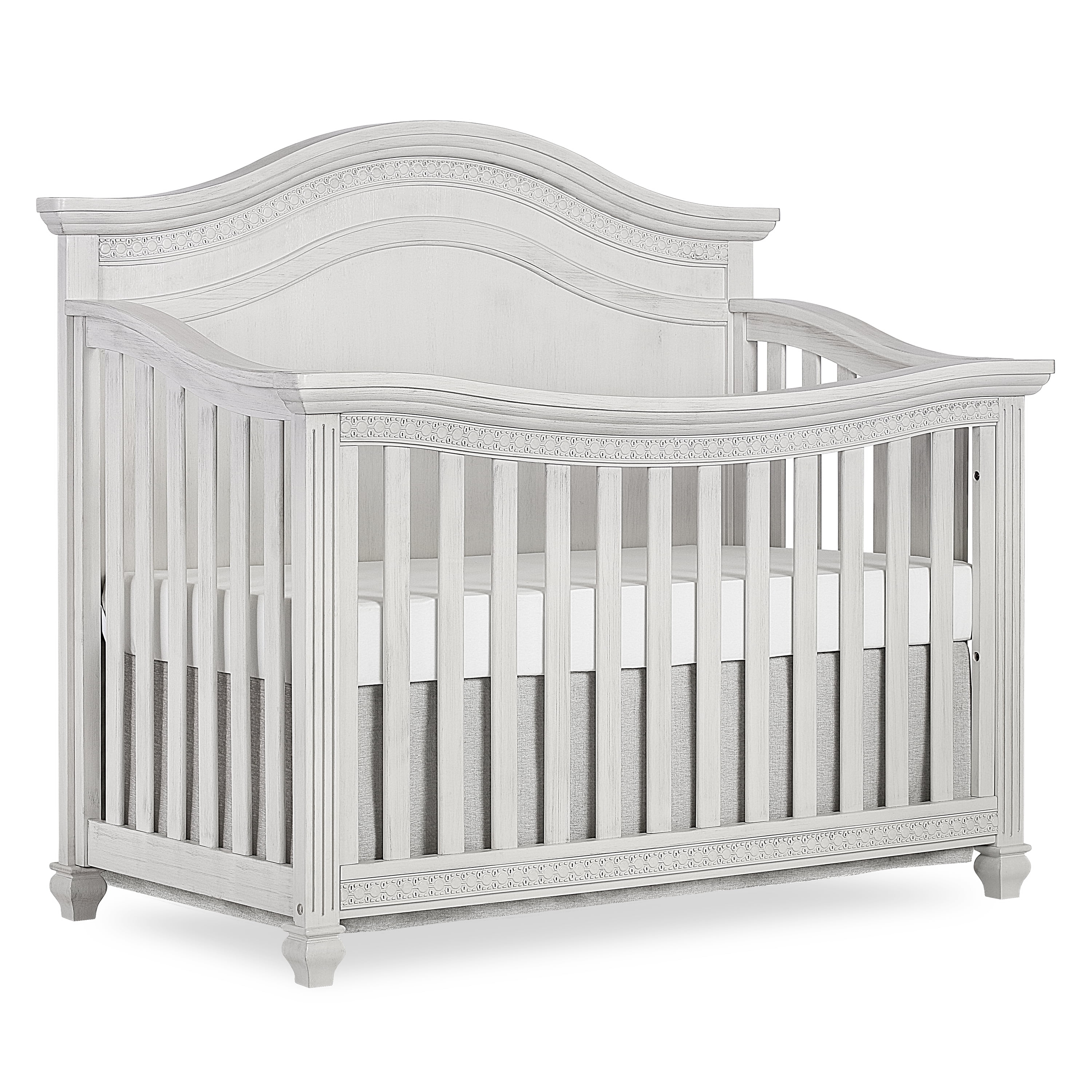 Antique Grey Mist Evolur Madison 5 in 1 Curved Top Convertible Crib 