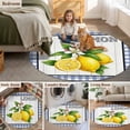 thumbnail image 6 of Lemon Round Living Room Rugs 7 ft, Summer Fruit Floral Wood Grain Blue Plaid Washable Area Rug with Non-Slip Sturdy Edge Binding Round Carpet for Kitchen Office Bedroom, 6 of 9