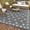 Grayish white, variant on GlowSol 9x18 Outdoor Rug Waterproof Reversible - Plastic Straw Patio Mat with Geometric Cross Border Design, Foldable Camping & RV Rug for Deck, Backyard, Balcony, Picnic and Beach，Blue White