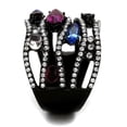 thumbnail image 4 of Luxe Jewelry Designs Black Ion Plated Stainless Steel Women's Ring with Multicolor Crystals - Size 8, 4 of 4