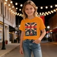 thumbnail image 6 of Shirts for Boys and Girls Vintage Guitar Union Jack Rock Guitarist T-Shirt for Kids Summer Fashion Tees (Orange 10-11 Years), 6 of 6