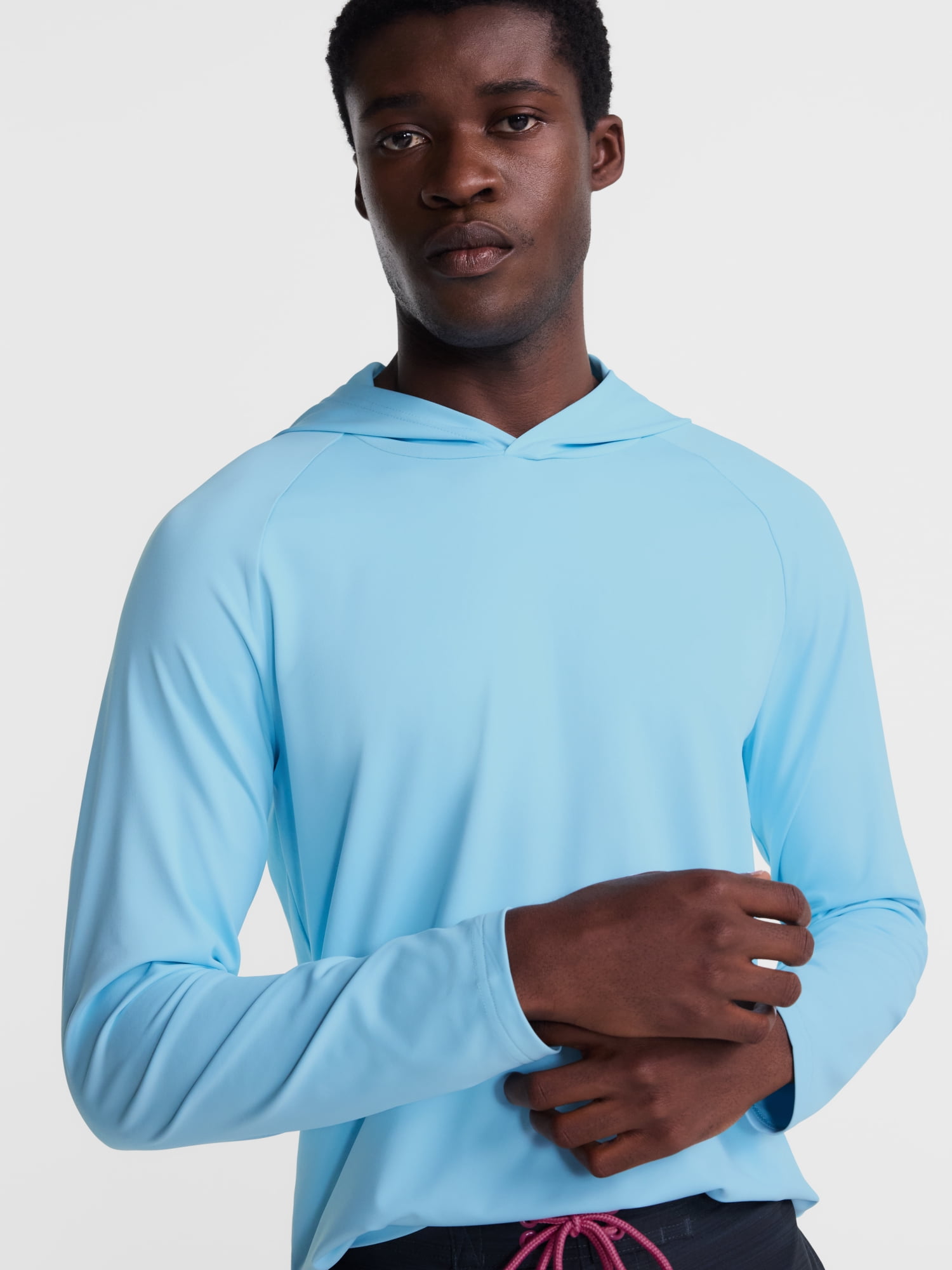 George Men's and Big Men's Hooded Sun Shirt with Long Sleeves, UPF 50+, Sizes S-3XL