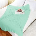thumbnail image 3 of PiccoCasa Cotton Knitted Throw Blanket for Bed or Sofa, Light Green, 3 of 10