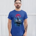 thumbnail image 3 of Tee Hunt Demon Gargoyle T-Shirt Blood Moon Scary Halloween Monster Men's Tee, Blue, X-Large, 3 of 5