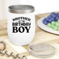 thumbnail image 2 of Brother of the Birthday Boy, Bro or Sibling of Bday Celebrant, White 12oz Wine Tumbler, 2 of 5