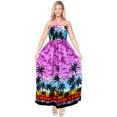 thumbnail image 3 of HAPPY BAY Women's A-Line Maxi Dress Boho Smocked Top Evening Long Strapless Tube Dresses for Women One Size Grape, Beach, 3 of 3