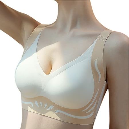 oqasdz Women Bras Wireless Bralette Seamless Smooth Comfort Wirefree Tank Top Gathering Yoga Sports Bra