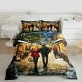 thumbnail image 2 of Feelyou Couple Christmas Town Full Size Comforter Sets, Oil Printing Bedding Comforter Set, Romantic Paris Street Reversible Bedding Sets, Microfiber Bedroom Decor, 3 Pieces, 2 of 8