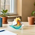 USHOBE Hand Blown Glass Sea Shell Sculpture Multi Color Coastal Home ...