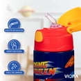 thumbnail image 3 of Magma Life Termo Infantil SipperKid Cars Lightning McQueen 350 ml Acero Inoxidable Popote Flexible Antiderrames Asa Integrada Doble Pared Ideal para Agua Jugos y Escuela, 3 of 8