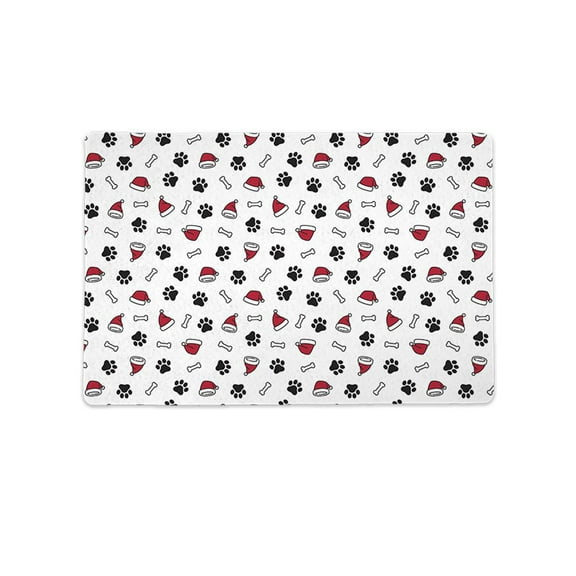 Santa Hats And Paws Mat Rectangle  -Image by Shutterstock,
