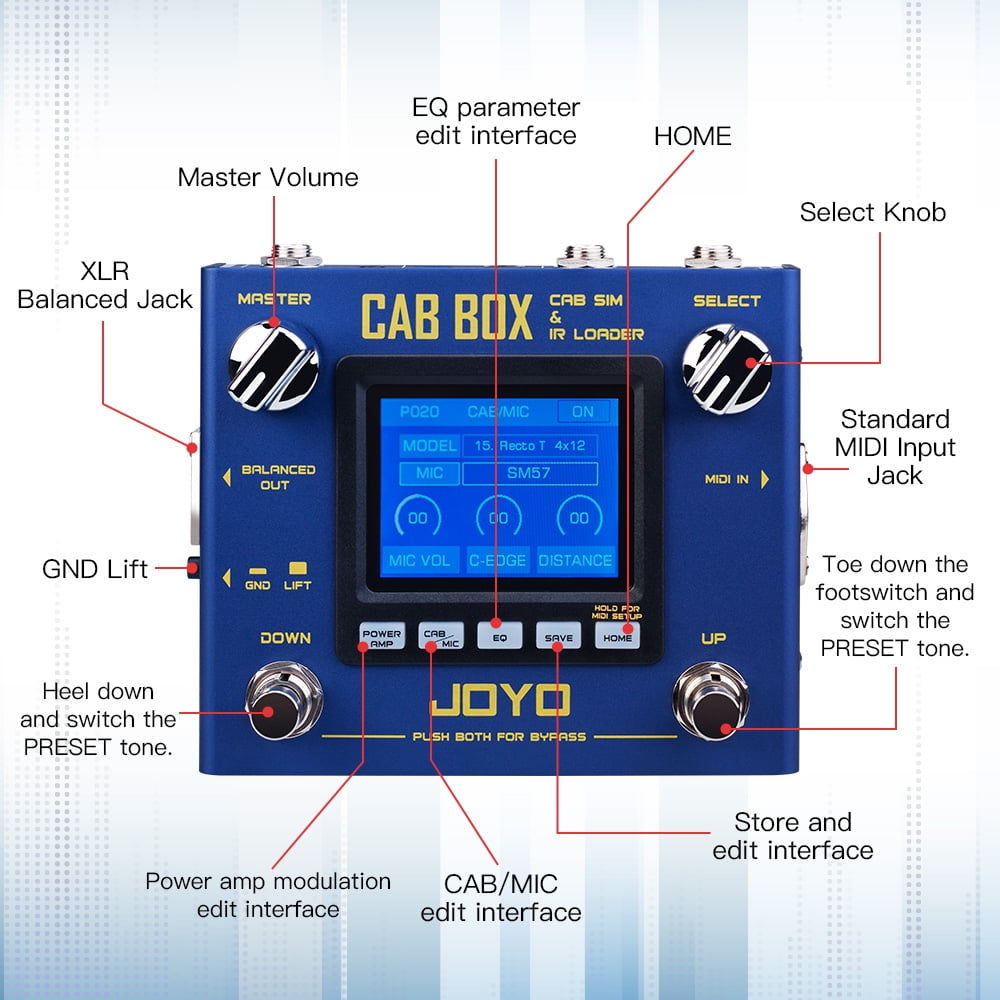 JOYO R-08 IR Loading & Cabinet Modeling Guitar Pedal Amp Simulator Multi Modes Pedal