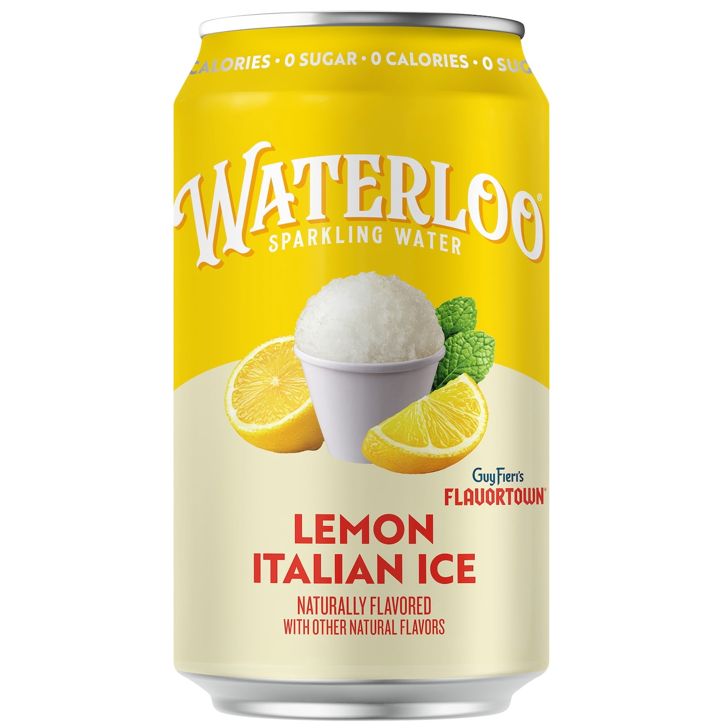 Waterloo Sparkling Water, Lemon Italian Ice, 12 fl oz, 12 Pack Cans