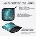 thumbnail image 3 of Yayeee Oven Mitts and Pot Holder Set of 4 Heat Resistant Kitchen Gloves Baking Hot Pad, Magical Forest Glowing Lights, 3 of 5