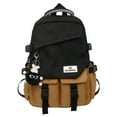thumbnail image 1 of Women Backpack Contrast Color Book Bags for Teenage Girls with Pendant  School Backpack  White, 1 of 6