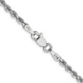 thumbnail image 6 of Auriga Fine Jewelry 10K White Gold 2.25 mm Diamond-cut Rope Chain Necklace for Women 16", 6 of 7