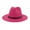 Hot Pink, variant on Men's Solid Color Leather Strap Fedora Hat, Handsome Jazz Style Fashion Cap Hot Pink,One Size