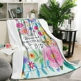 thumbnail image 5 of Beautiful Boho Floral Throw Blanket Sherpa Flannel Cozy Blanket with Motivational Message - Soft, Comfy, Warm, Durable for Couch, Bed, Chair, 5 of 6