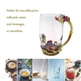 thumbnail image 4 of Juegos de tazas de té con diseño de mariposa y flores esmaltadas, tazas de café de vidrio, 4 of 5