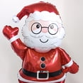 thumbnail image 5 of Globo de pie con temática navideña, lindo muñeco de nieve de dibujos animados, Papá Noel, hombre de jengibre, caja de regalo, globo, decoración para fiesta de Navidad, 5 of 5