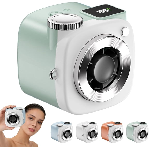 Camera-Shaped Portable Fan – Cute Mini Handheld & Neck Fan with Adjustable Speed, Turbo Cooling for Outdoor, Office, Desk, Travel, and Camping