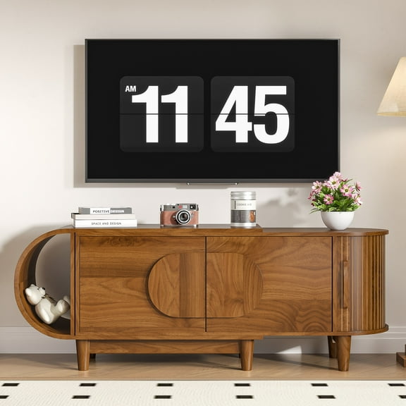 Extendable TV Stand for TVs Up to 75”, Modern Entertainment Center with Storage, Media TV Console Table for Living Room, Bedroom