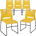 thumbnail image 1 of Flash Furniture 5 Pack HERCULES Series 881 lb. Capacity Yellow Sled Base Stack Chair with Air-Vent Back, 1 of 5
