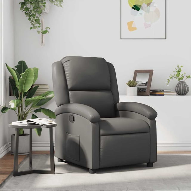 vidaXL Fauteuil Inclinable Gris en Similicuir