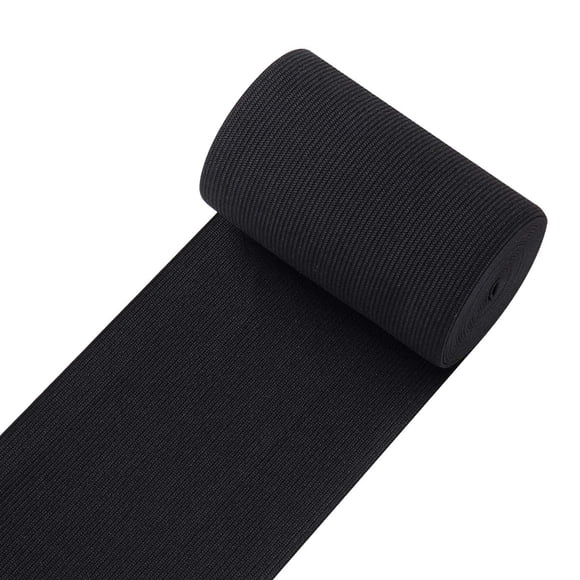 Bandas elásticas de punto para coser, cordón elástico plano de alta elasticidad, color negro, carrete elástico trenzado de 4 pulgadas de ancho, 3 yardas