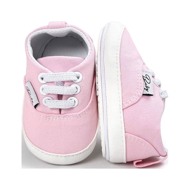 Zapatillas de deporte de lona para bebés y niñas, antideslizantes, para primeros pasos, zapatos de caramelo para recién nacidos de 0 a 18 meses