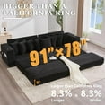 thumbnail image 4 of Sleeper Sofa Bed King, Corduroy Modular L Shaped Sofa, Oversized Reversible Chaise Lounge, Modern Sectional Couch with Ottoman, Cup Holder, Side Pocket, 8 Pillows, for Living Room, Black, 4 of 9