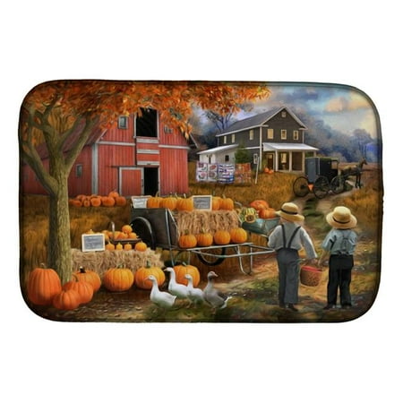 

14 x 21 in. Fall Amish Pumpkin Stand Dish Drying Mat