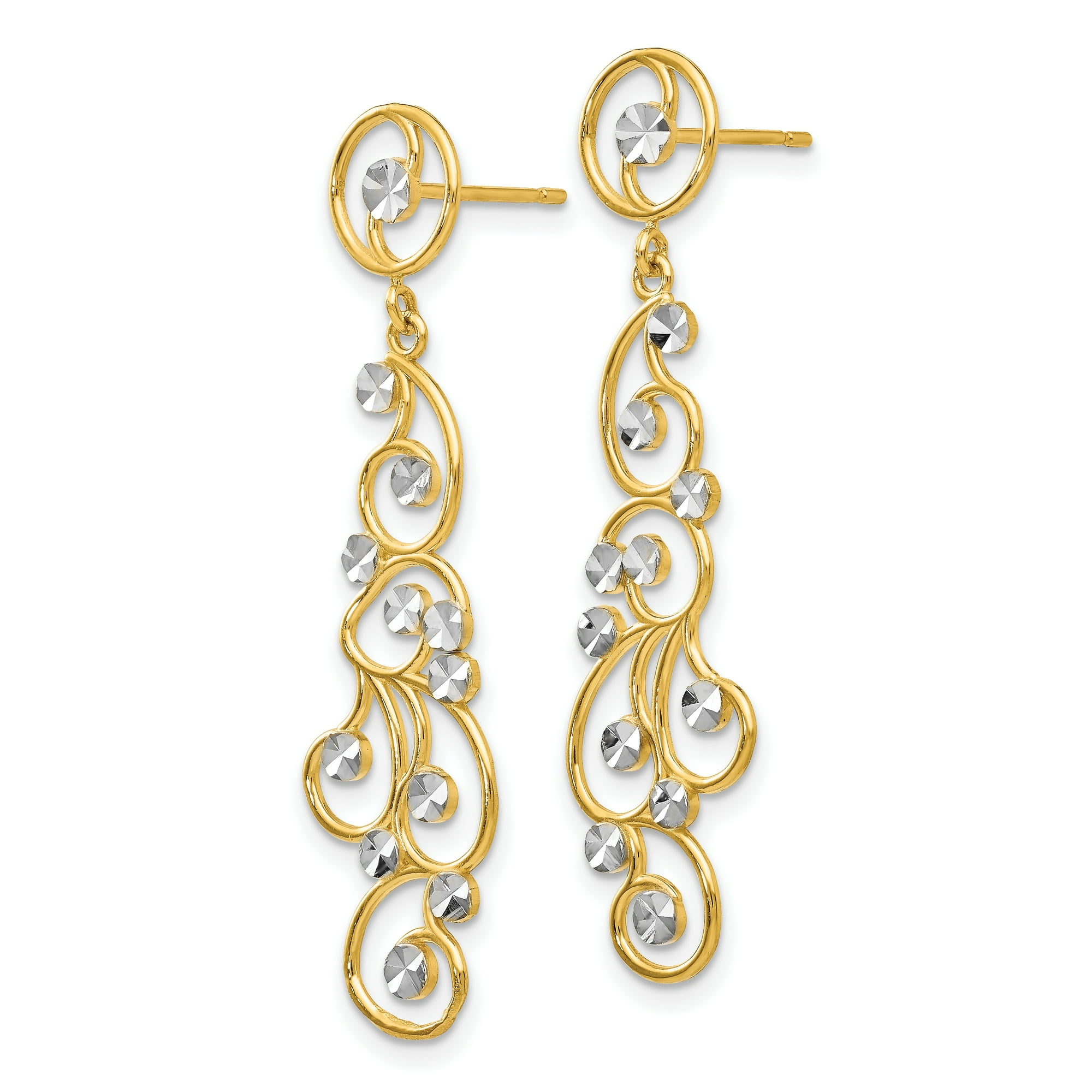 Gold filigree drop earrings best sale
