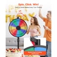 thumbnail image 3 of KFFKFF Roue de Prix Tournante 24 Pouces, Roue Tournante 12 Compartiments avec Support, Hauteur Réglable Roulette de Fortune avec Effacement à Sec et 2 Marqueurs, 6 Couleurs, Assemblage Facile, 3 of 9
