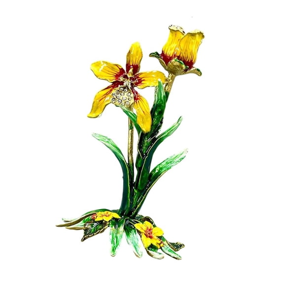 ZELVINN Decorative Candle Stand Flower Accent with Alloy Structure Glossy Finished Look for Bedroom Shelf Dining Room Display Ma