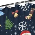 thumbnail image 3 of Dark Blue Christmas Santa Pattern Shower Curtain 36"x72" ,Bathroom Decorative Shower Curtains Set with 12 Hooks,Modern Waterproof Washable Shower Curtain, 3 of 6