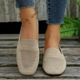 thumbnail image 5 of Solid Color Square Toe Mesh Loafers Shallow Women Flats Shoes Soft Bottom Knit Ballet Flats Shoes Casual Slip on Boat Shoes 2024, 5 of 6