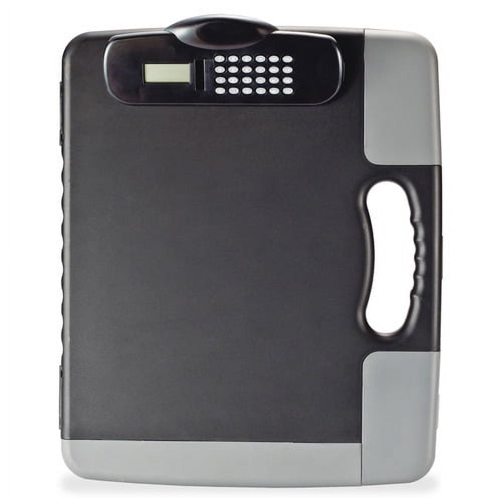 OIC Calculator Storage Portable Clipboard Low-profile - Heavy Duty - Plastic - Charcoal Black - 1 Each