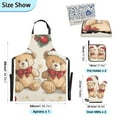 thumbnail image 3 of Cute Teddy Bear Christmas Leaves Apron Set with Oven Mitts Pot Holders Set of 5 Kitchen Stuff Accessories, 3 of 6